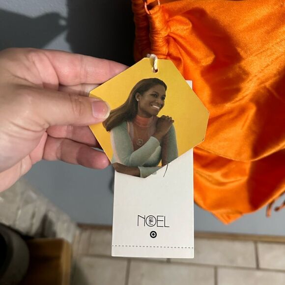 FeNoel Metallic SideRuched HighLeg Cheeky OnePiece Swimsuit Orange NWT Size XS - Picture 7 of 8